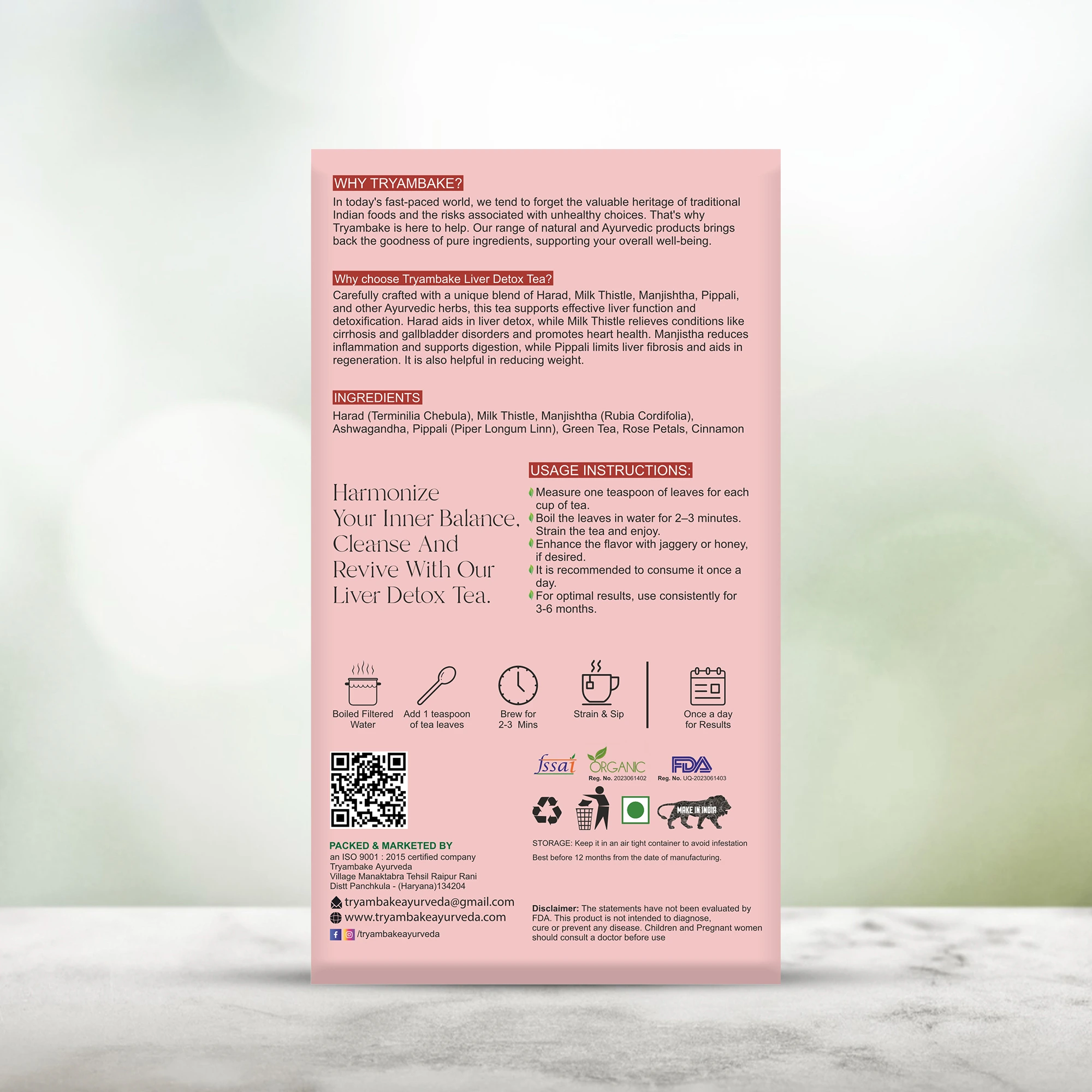 Liver Detox Tea Product Back